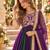 Violet&green silk blend readymade anarkali suit with embroidery & beads work