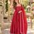 Maroon chinon readymade anarkali suit with embroidery & sequence work