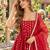 Maroon chinon readymade anarkali suit with embroidery & sequence work