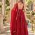Maroon chinon readymade anarkali suit with embroidery & sequence work