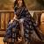 Navy-blue silk blend woven saree with zari work