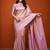 Pink silk blend woven saree with zari work