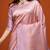 Pink silk blend woven saree with zari work