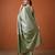 Olive silk blend woven saree with zari work