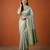 Olive silk blend woven saree with zari work