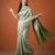 Olive silk blend woven saree with zari work