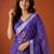 Purple cotton silk printed saree with floral print
