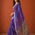 Purple cotton silk printed saree with floral print