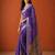 Purple cotton silk printed saree with floral print