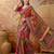 Multicolor silk blend printed saree with geometric print