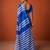 Blue silk blend printed saree with stripes print