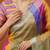 Multicolor silk blend printed saree with stripes print
