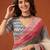 Multicolor silk blend printed saree with stripes print