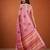 Pink silk blend printed saree with floral print