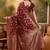 Maroon silk blend woven saree with zari work