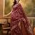 Maroon silk blend woven saree with zari work