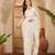White net embroidered saree with thread work