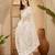 White net embroidered saree with thread work
