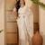 White net embroidered saree with thread work