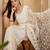 White net embroidered saree with thread work