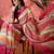 Multicolor chiffon printed saree with stripes print