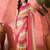 Multicolor chiffon printed saree with stripes print