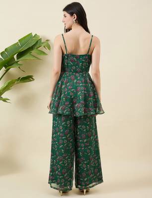 Women floral printed top & palazzos co-ord set 2
