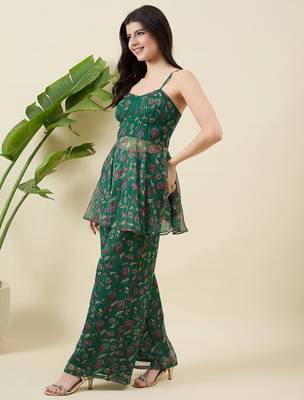 Women floral printed top & palazzos co-ord set 3
