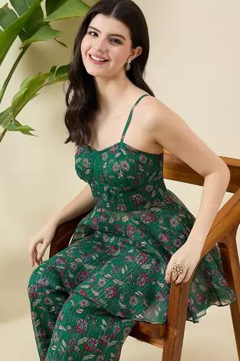 Women floral printed top & palazzos co-ord set