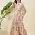 Floral printed balloon sleeve one shoulder top & palazzos