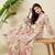 Floral printed balloon sleeve one shoulder top & palazzos