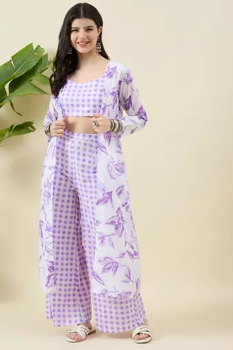 Checked pure cotton scoop neck summer checks co-ords