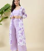Checked pure cotton scoop neck summer checks co-ords