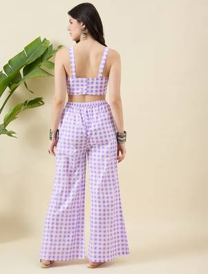 Checked pure cotton scoop neck summer checks co-ords 2