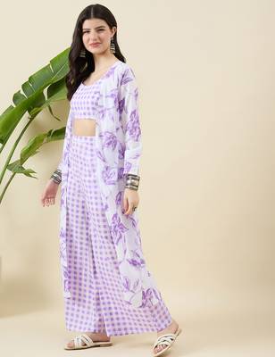 Checked pure cotton scoop neck summer checks co-ords 3
