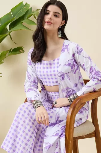 Checked pure cotton scoop neck summer checks co-ords