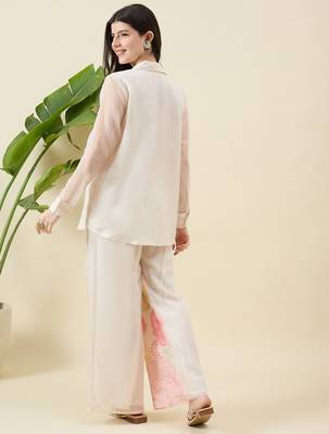 Women floral printed shirt with trousers co-ords 2