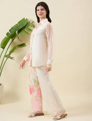 Women floral printed shirt with trousers co-ords 5