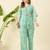 Women crop top & printed kaftan with trouser co-ord set
