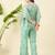 Women crop top & printed kaftan with trouser co-ord set