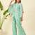Women crop top & printed kaftan with trouser co-ord set