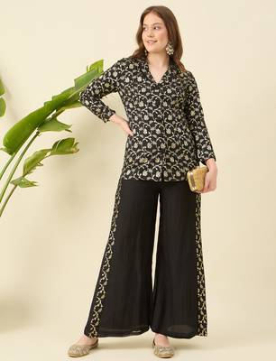 Woven designed top & trouser co-ord set 3
