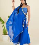 Royal blue cape style co-ord set