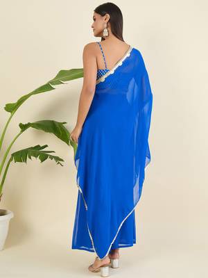 Royal blue cape style co-ord set 2