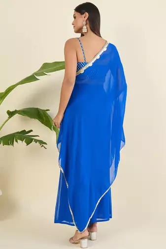 Royal blue cape style co-ord set
