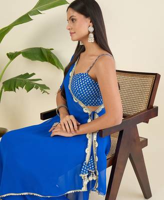 Royal blue cape style co-ord set 4