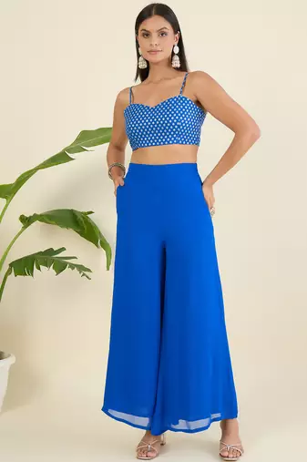 Royal blue cape style co-ord set