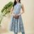 Women floral printed cotton a-line kurta with trousers