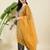 Women solid ethnic motifs round neck kurta with pand & dupatta