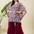 Women floral printed kaftan kurta with sharara